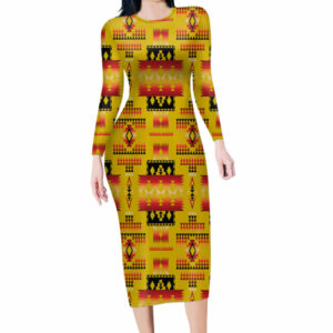 gb nat00302 02 yellow tribes pattern native american body dress 1