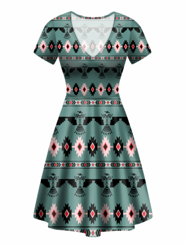 gb nat00312 blue thunderbird neck dress