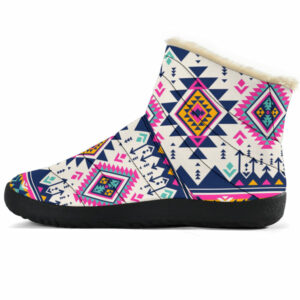 gb nat00316 pink pattern native american cozy winter boots 1