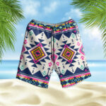 gb nat00316 pink pattern native american hawaiian shorts
