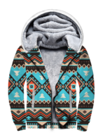 Line Shapes Ethnic Pattern 3D Fleece Hoodie