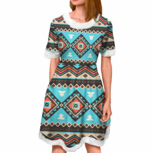 gb nat00319 line shapes ethnic pattern adult christmas dress