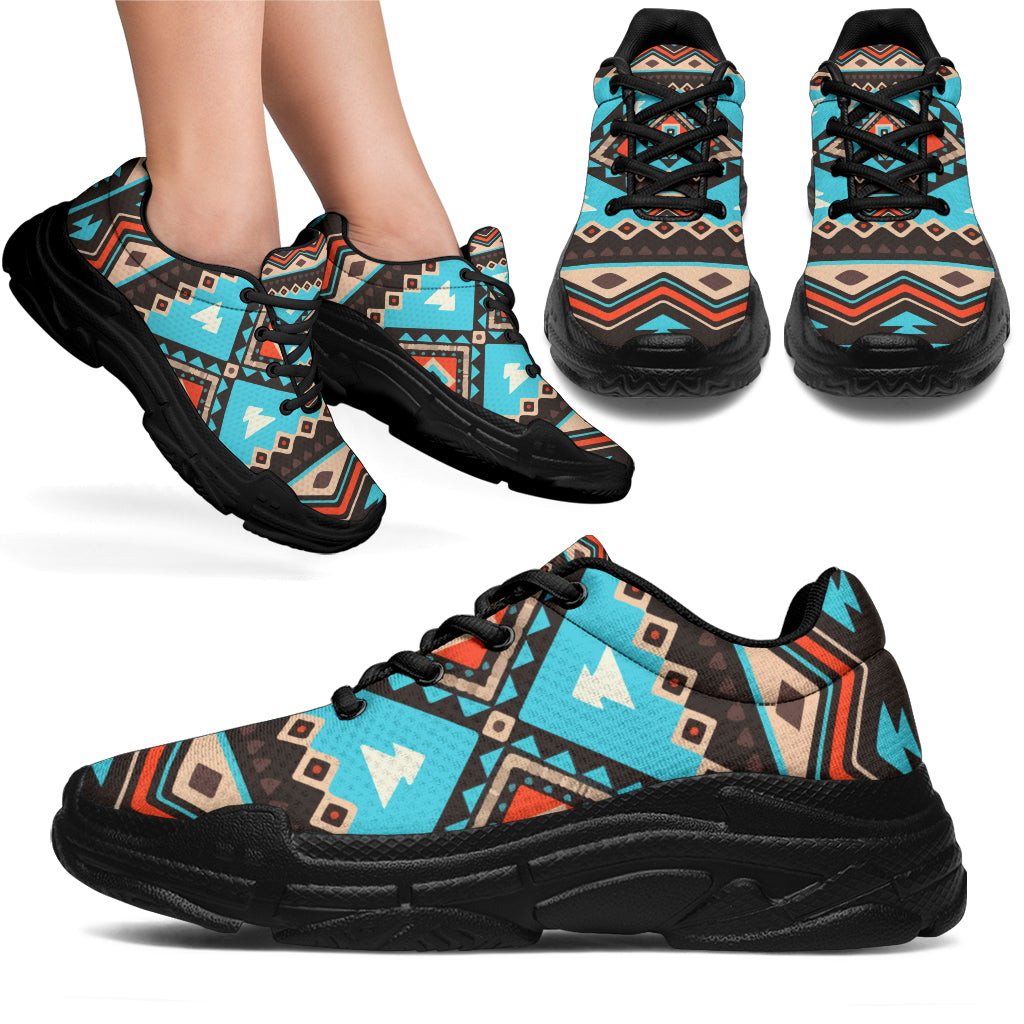 Line Shapes Ethnic Pattern Chunky Sneakers - 49native.com