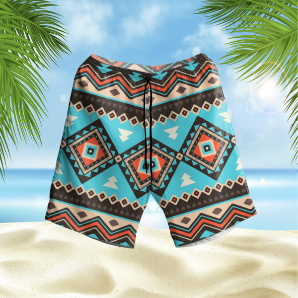 gb nat00319 line shapes ethnic pattern hawaiian shorts