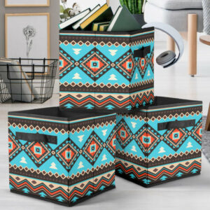 gb nat00319 line shapes ethnic pattern storage cube 1