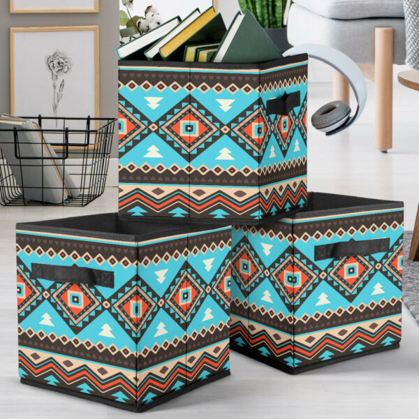 gb nat00319 line shapes ethnic pattern storage cube