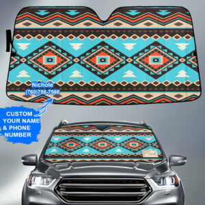 gb nat00319 pattern native american custom name auto sun shades