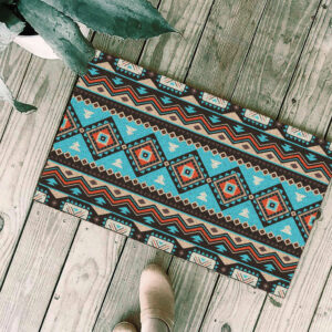 gb nat00319 tribal line shapes ethnic pattern doormat