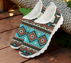gb nat00319 tribal line shapes ethnic pattern mesh shoes