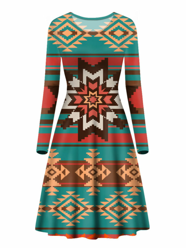 gb nat00320 ethnic ornament seamless pattern long sleeve dress