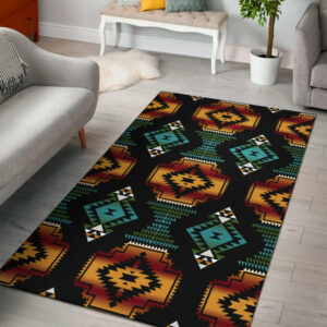 gb nat00321 native american patterns black red area rug 1