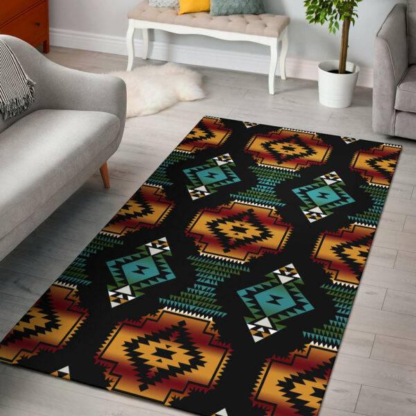 gb nat00321 native american patterns black red area rug