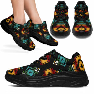 gb nat00321 native american patterns black red chunky sneakers 1