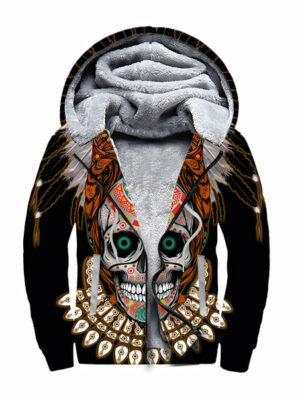 gb nat00328 warrior of indian skull 3d fleece hoodie 1