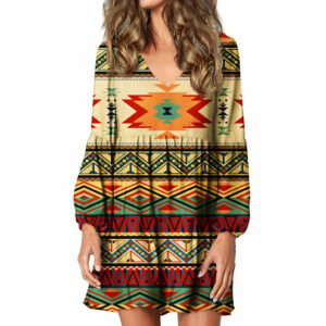 gb nat00351 geometric pattern design native swing dress