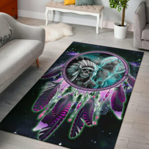 gb nat00356 skull chief dream catcher area rug 1