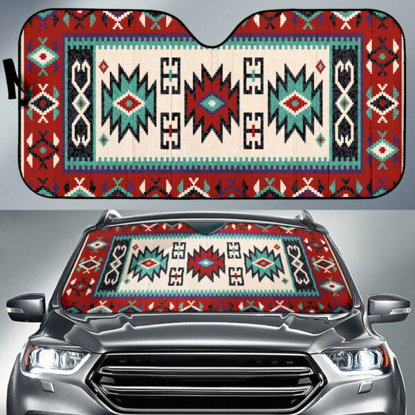 gb nat00370 geometric red pattern auto sun shades