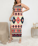 gb nat00375 pink navy oblique shoulder exposure dress with side split