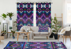 gb nat00380 purple tribe pattern combo living room