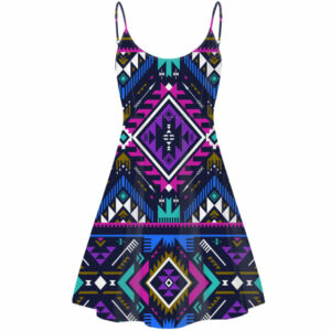 gb nat00380 purple tribe pattern strings dress 1