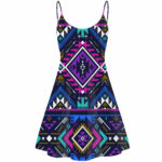 gb nat00380 purple tribe pattern strings dress