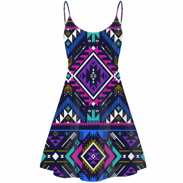 gb nat00380 purple tribe pattern strings dress