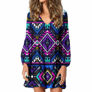 gb nat00380 purple tribe pattern swing dress