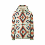 Pink Geometric Pattern Native 3D Fleece Hoodie