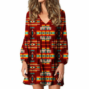 gb nat00402 02 red pattern native swing dress