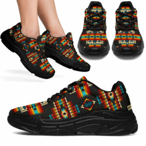 gb nat00402 black pattern native chunky sneakers 1