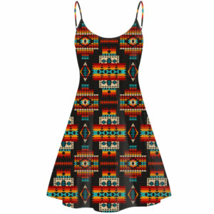 gb nat00402 black pattern native strings dress