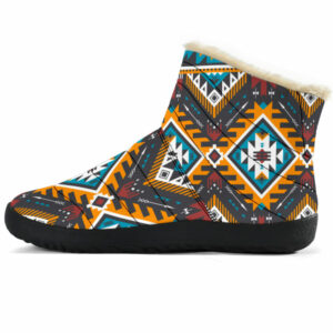 gb nat00406 yellow aztec geometric cozy winter boots 1