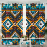 gb nat00406 yellow aztec geometric living room curtain