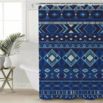 gb nat00407 navy pattern native shower curtain