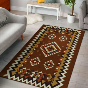 gb nat00415 02 ethnic geometric brown pattern area rug 1