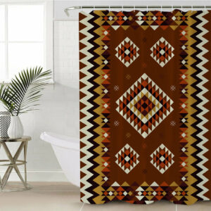 gb nat00415 02 ethnic geometric brown pattern shower curtain