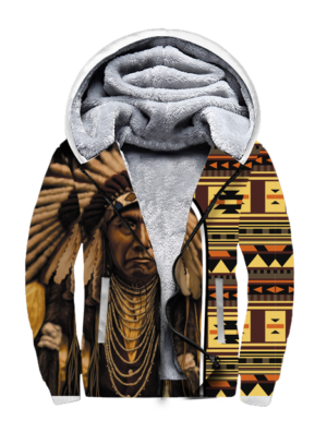 gb nat00419 brown chief native 3d fleece hoodie