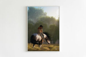 gb nat00432 indian chief riding horse canvas
