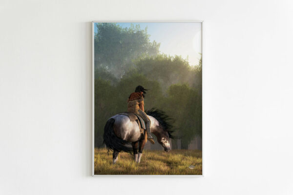 gb nat00432 indian chief riding horse canvas