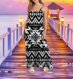 gb nat00441 black pattern native maxi dress