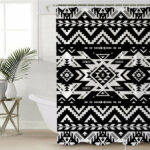 gb nat00441 black pattern native shower curtain