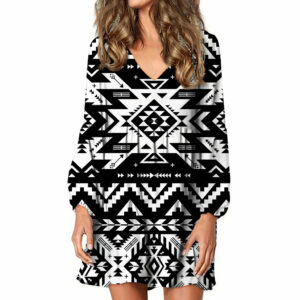 gb nat00441 black pattern native swing dress