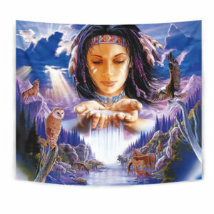 gb nat00442 native girl tapestry 1