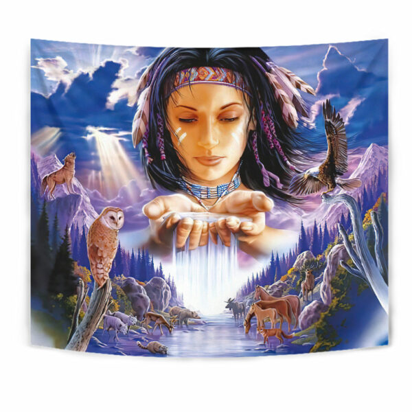 gb nat00442 native girl tapestry