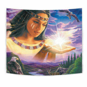 gb nat00443 native girl tapestry 1