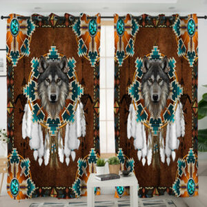 gb nat00446 05 blue mandala feather living room curtain