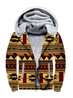 Brown Ethnic Pattern 3D Fleece Hoodie