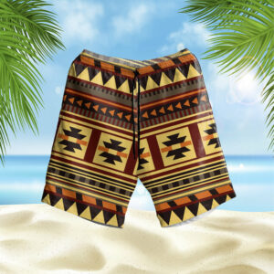 gb nat00507 brown ethnic pattern hawaiian shorts