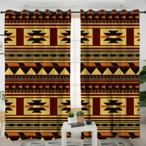 gb nat00507 brown ethnic pattern native living room curtain