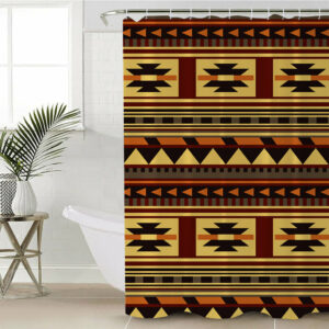 gb nat00507 brown ethnic pattern native shower curtain